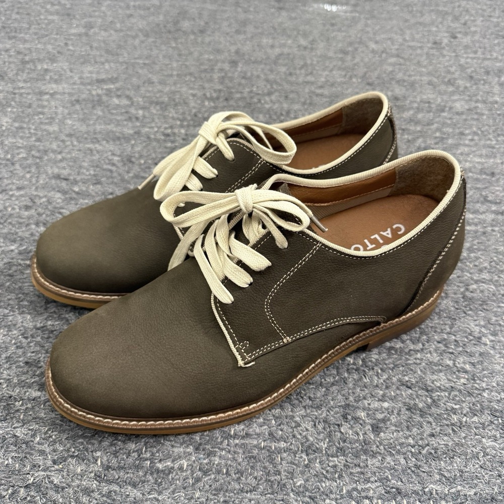 Calto Shoes Men 6 Sardine Gray Business Casual Derby Lift 3" Taller Lace Up
